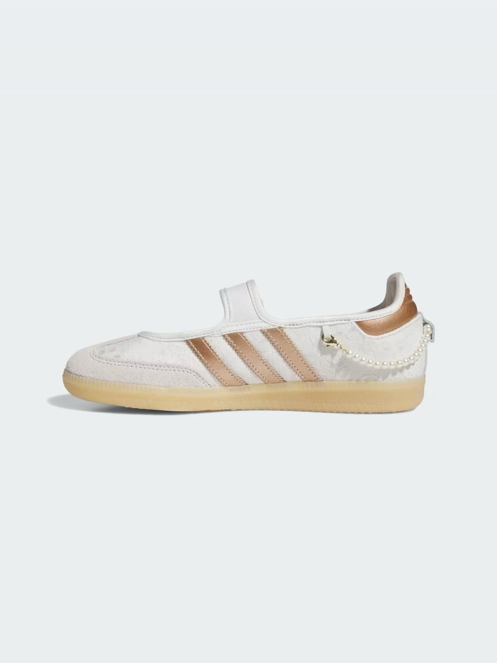 Adidas womens White & Rose Gold Mary Jane Sneaker 6-10 - Picture 6 of 8
